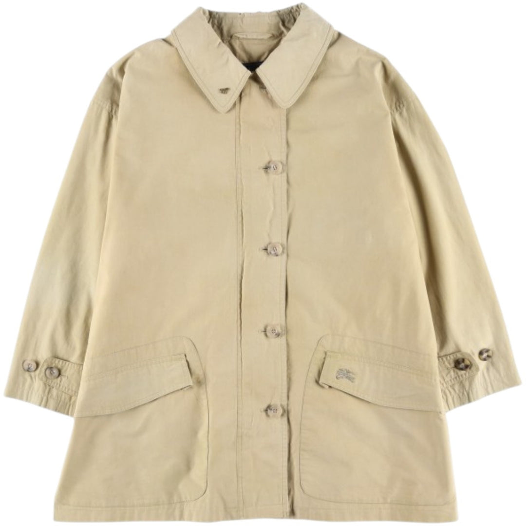 Burberry's 100% Cotton Balmacaan Coat, Women's Size L cotton Beige type Vintage Second Hand