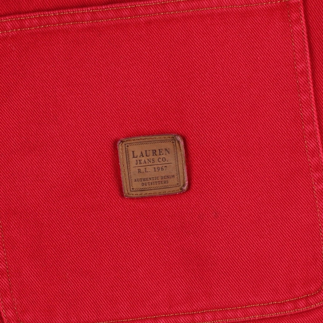 Ralph Lauren Jeans Co. denim coverall, women's size XL cotton red type Vintage Second Hand