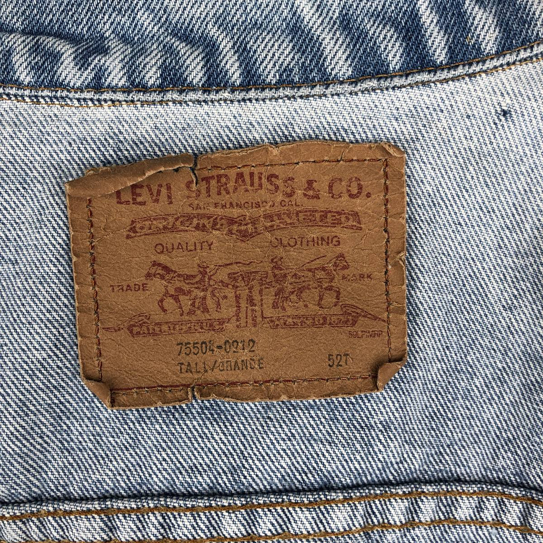 1990'S Vintage Levi's 75504-0212 Denim Jacket, Men's Size XL unclear blue type Vintage Second Hand