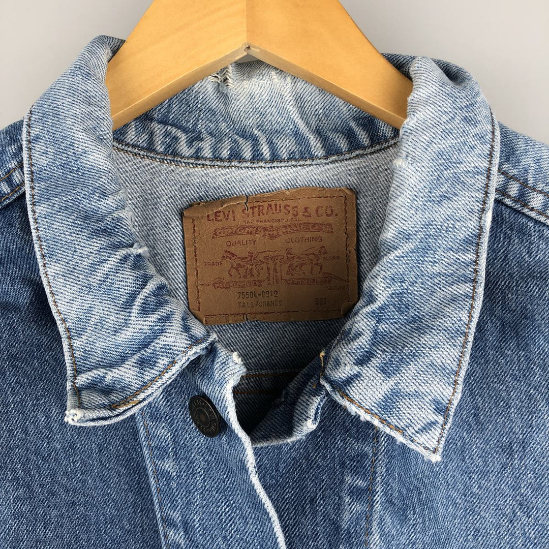 1990'S Vintage Levi's 75504-0212 Denim Jacket, Men's Size XL unclear blue type Vintage Second Hand