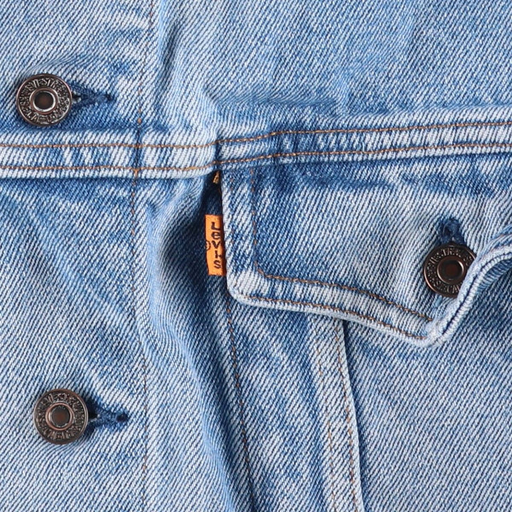 Vintage 1990'S Levi's 75515-0212 Orange Tab Denim Jacket, Men's Size L cotton blue type Vintage Second Hand