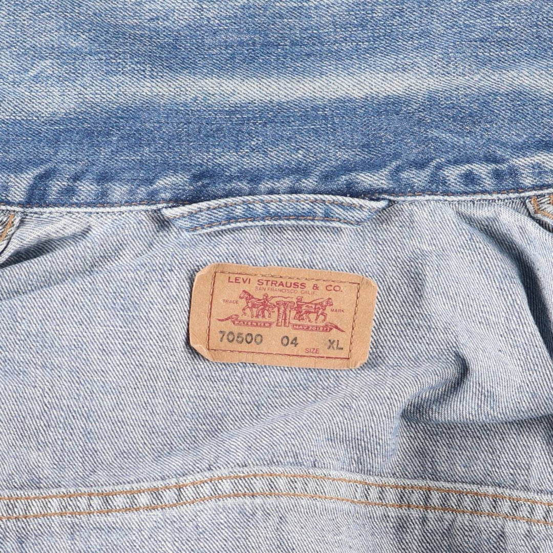 2000'S Levi's 70500 04 Euro Model Denim Jacket, Men's Size XL cotton blue type Vintage Second Hand
