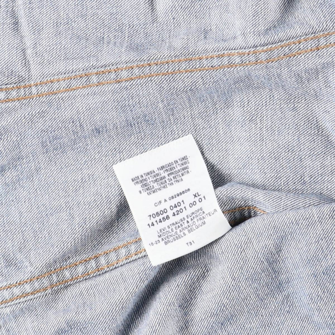2000'S Levi's 70500 04 Euro Model Denim Jacket, Men's Size XL cotton blue type Vintage Second Hand
