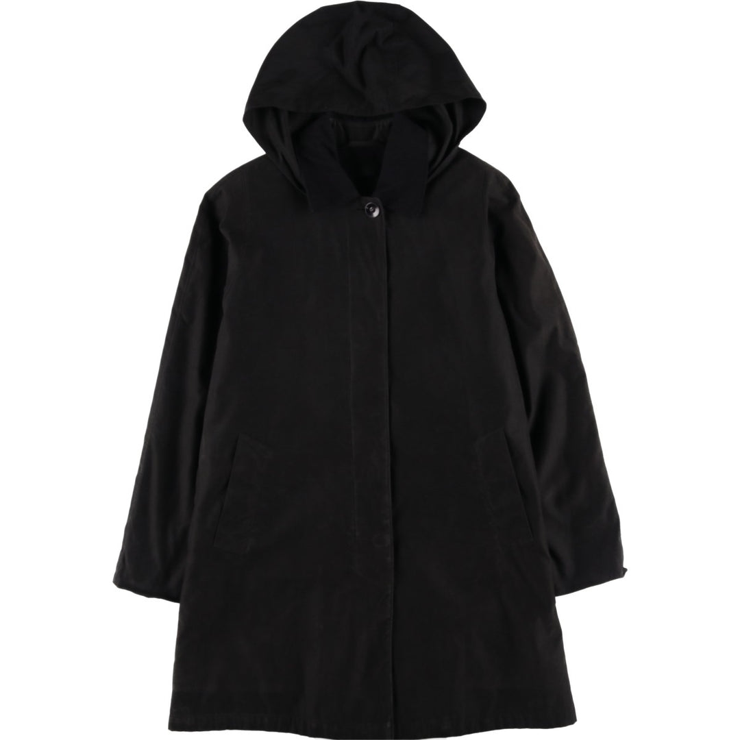 London Fog Hooded Balmacaan Coat, Women's, Size S polyester black type Vintage Second Hand