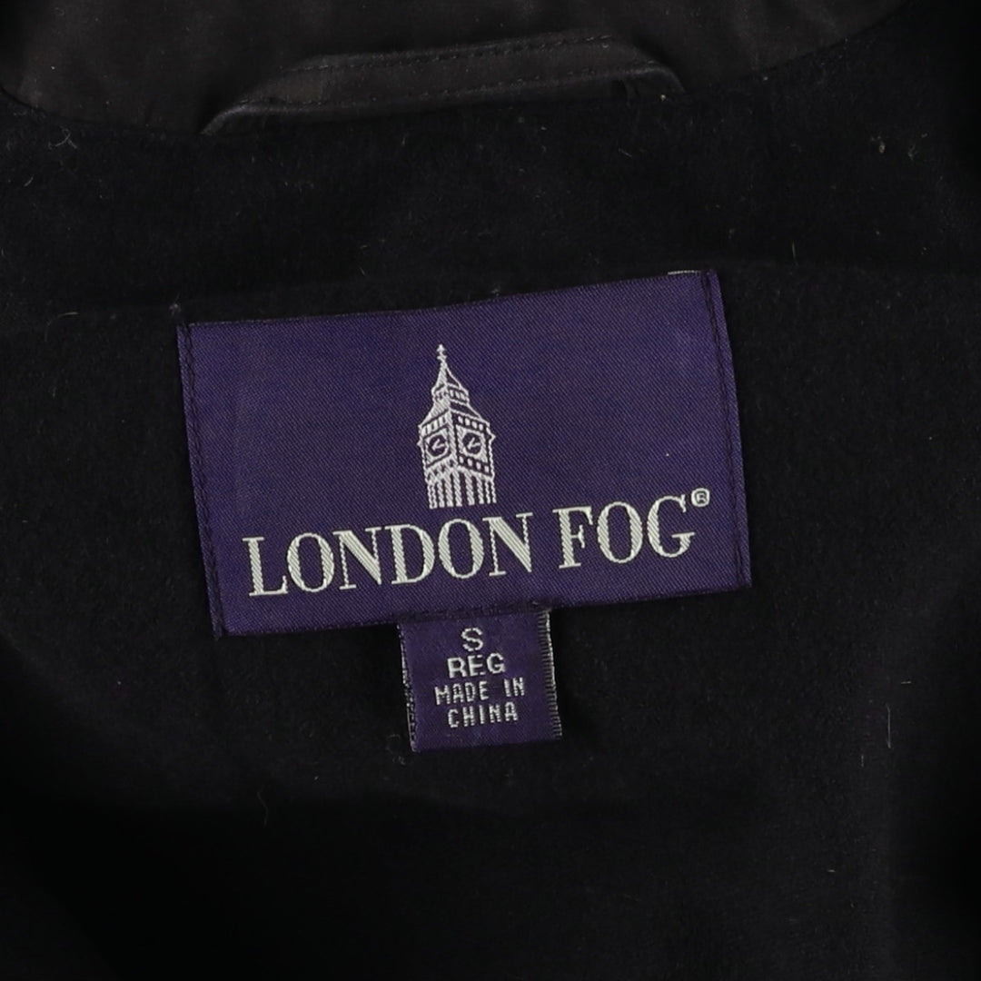 London Fog Hooded Balmacaan Coat, Women's, Size S polyester black type Vintage Second Hand