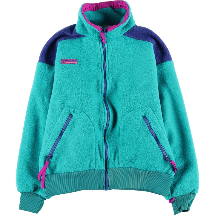 90'S Columbia White Tag Fleece Jacket, Made in USA, Women's Size Medium, Vintage polyester turquoise blue Vintage Second Hand