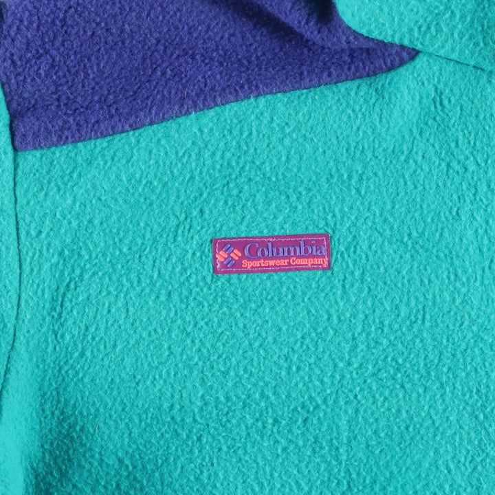 90'S Columbia White Tag Fleece Jacket, Made in USA, Women's Size Medium, Vintage polyester turquoise blue Vintage Second Hand