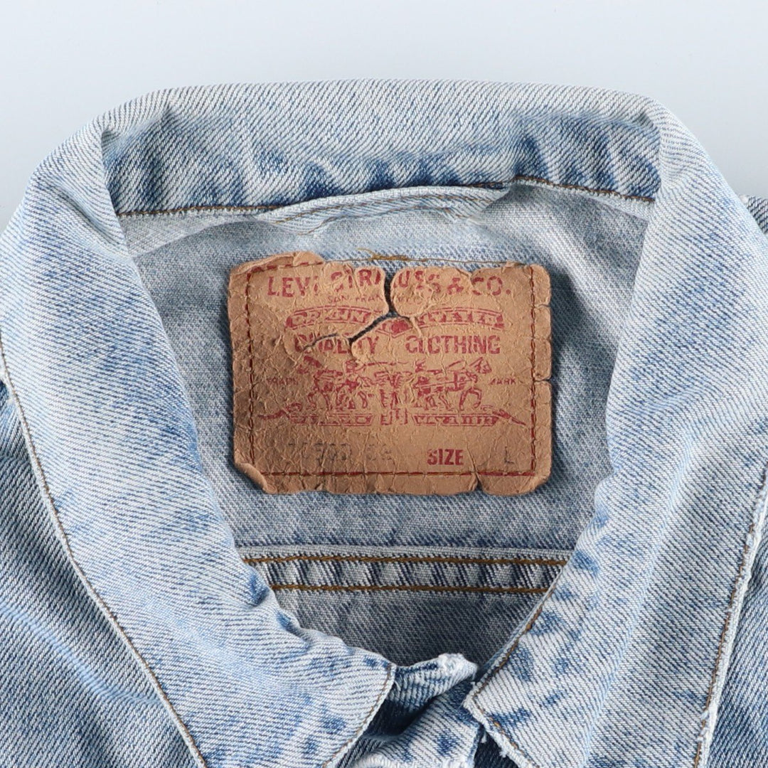90'S Levi's 70503-0216 denim jacket, denim jacket, men's size L, vintage cotton blue type Vintage Second Hand