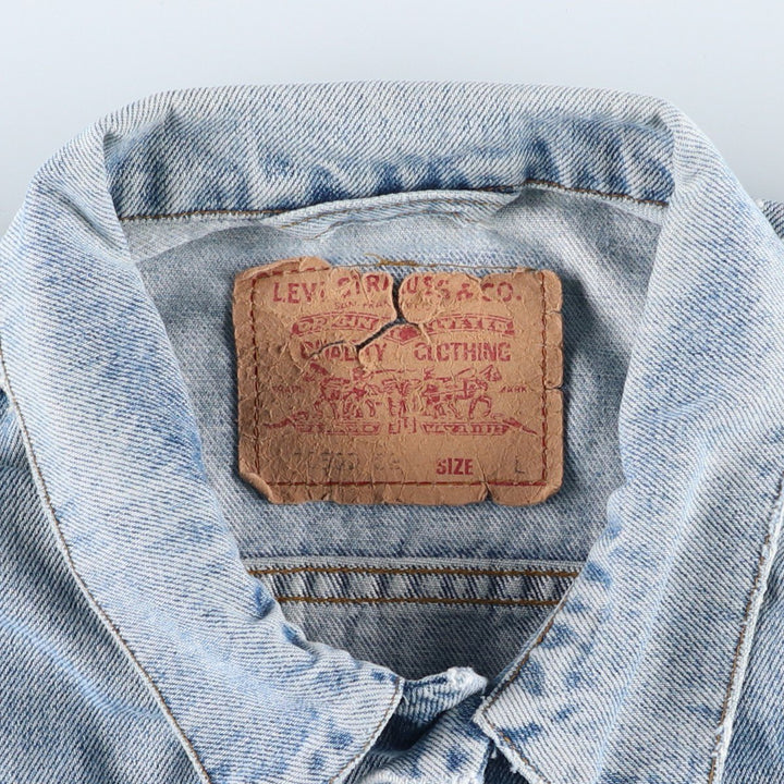 90'S Levi's 70503-0216 denim jacket, denim jacket, men's size L, vintage cotton blue type Vintage Second Hand