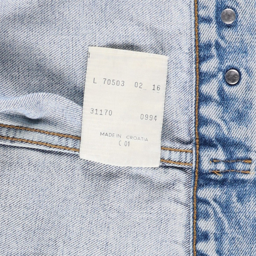 90'S Levi's 70503-0216 denim jacket, denim jacket, men's size L, vintage cotton blue type Vintage Second Hand