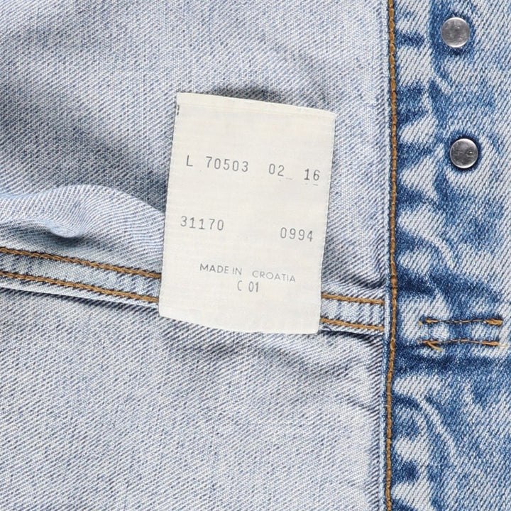 90'S Levi's 70503-0216 denim jacket, denim jacket, men's size L, vintage cotton blue type Vintage Second Hand