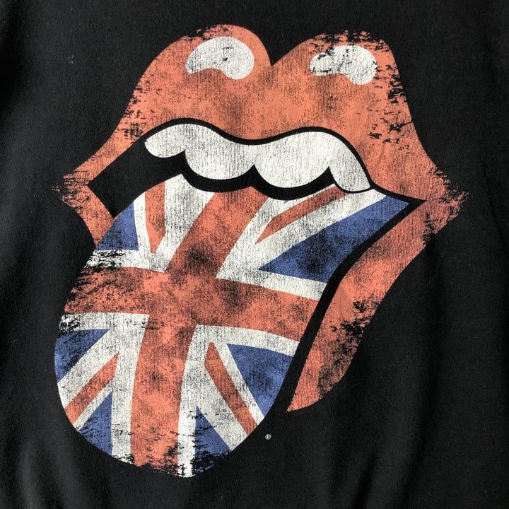 THE ROLLING STONES band T-shirt, women's size S cotton black type Vintage Second Hand