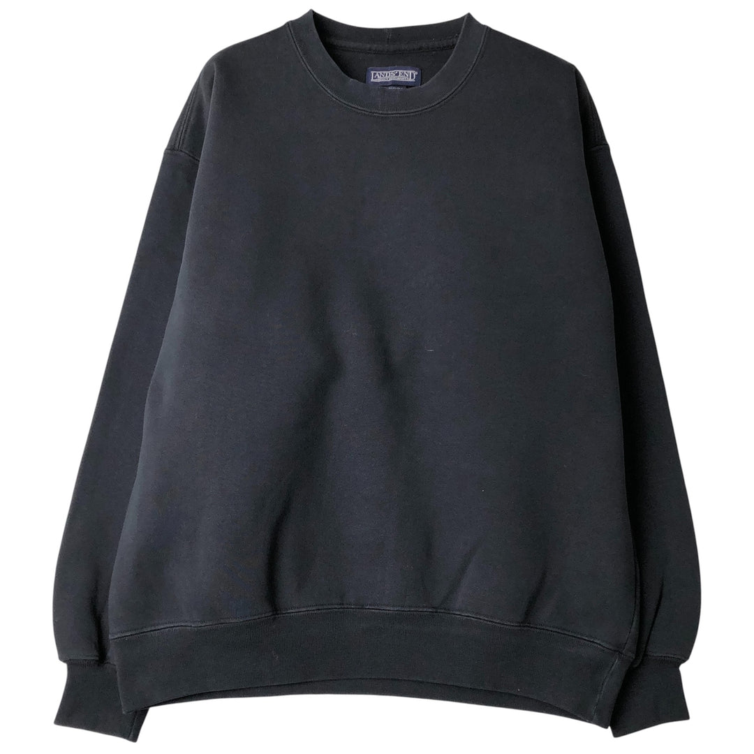 Vintage 80s-90'S Lands' End plain blank sweatshirt, made in the USA, women's size S. cotton black type Vintage Second Hand