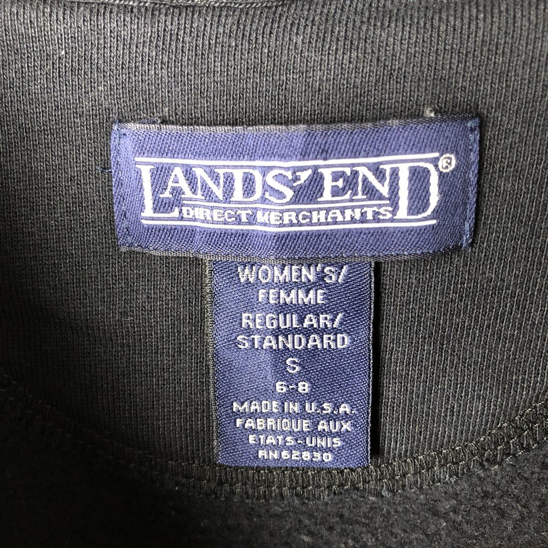 Vintage 80s-90'S Lands' End plain blank sweatshirt, made in the USA, women's size S. cotton black type Vintage Second Hand