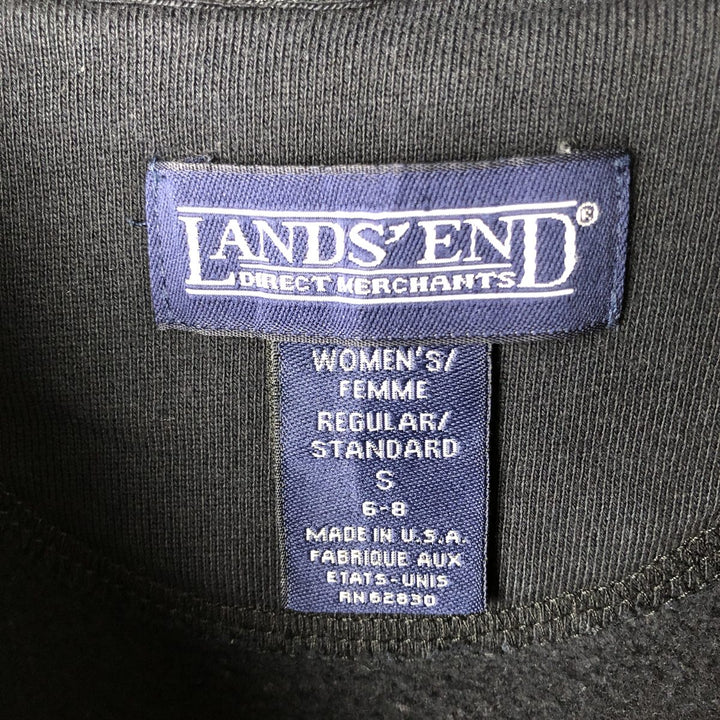 Vintage 80s-90'S Lands' End plain blank sweatshirt, made in the USA, women's size S. cotton black type Vintage Second Hand