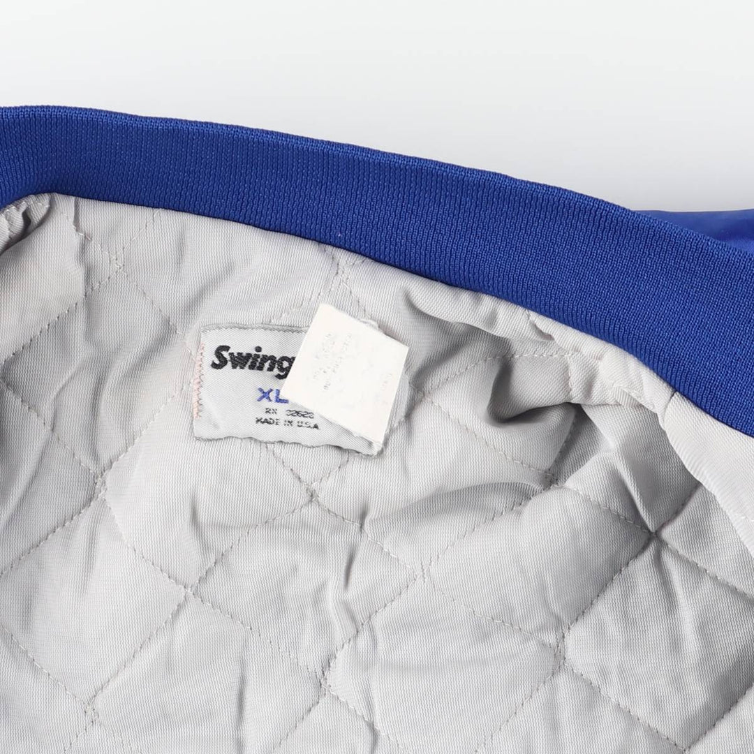 Vintage 1980'S Swingster Padded Varsity Jacket, Made in USA, Men's XL unclear blue type Vintage Second Hand