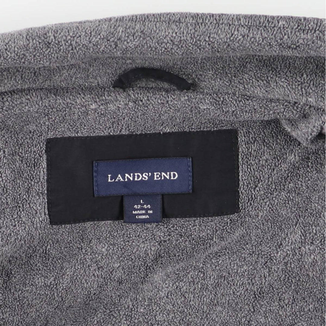 2000'S Lands' End padded puffer jacket, men's size L Nylon black type Vintage Second Hand
