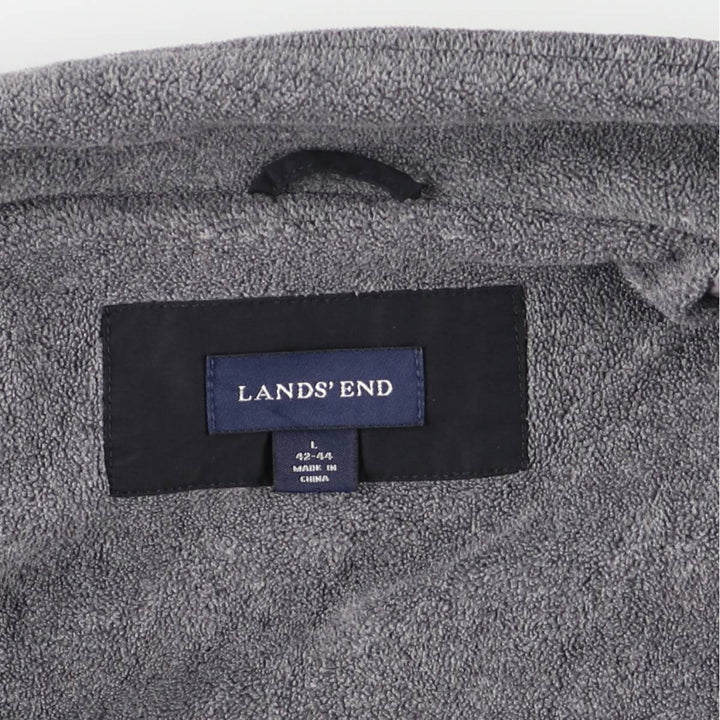 2000'S Lands' End padded puffer jacket, men's size L Nylon black type Vintage Second Hand