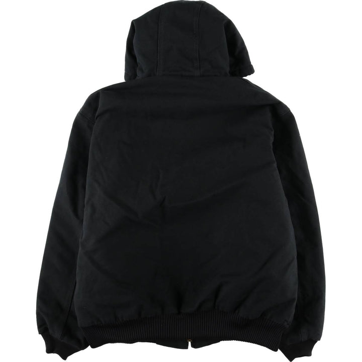 2000'S Carhartt Active Jacket, Padded Duck Full Zip Hoodie, Men's Size XL cotton black type Vintage Second Hand