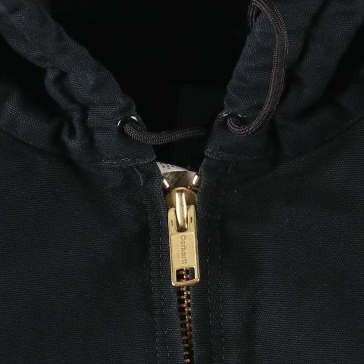 2000'S Carhartt Active Jacket, Padded Duck Full Zip Hoodie, Men's Size XL cotton black type Vintage Second Hand