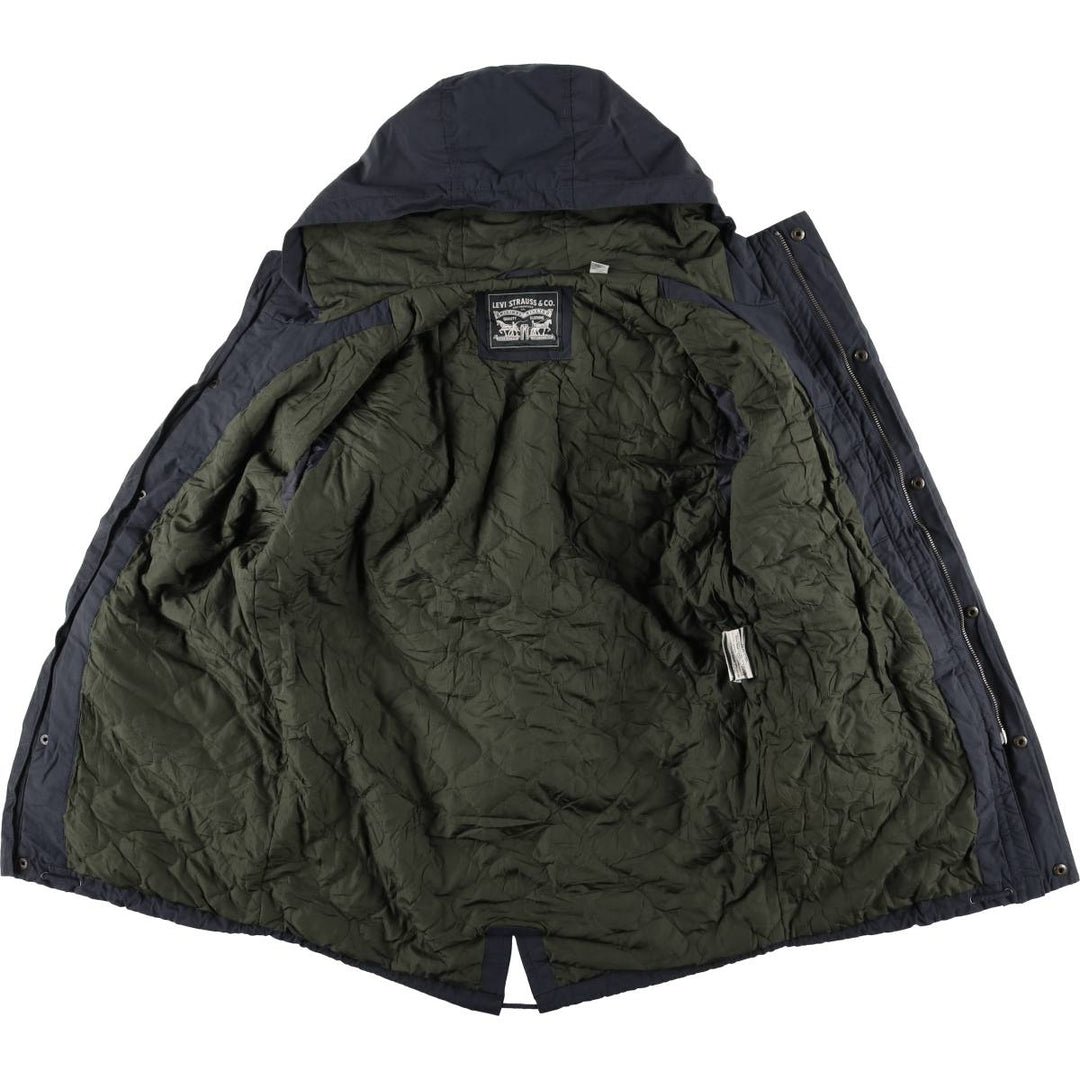 Levi's padded hoodie/puffer jacket, size M cotton navy blue type Vintage Second Hand