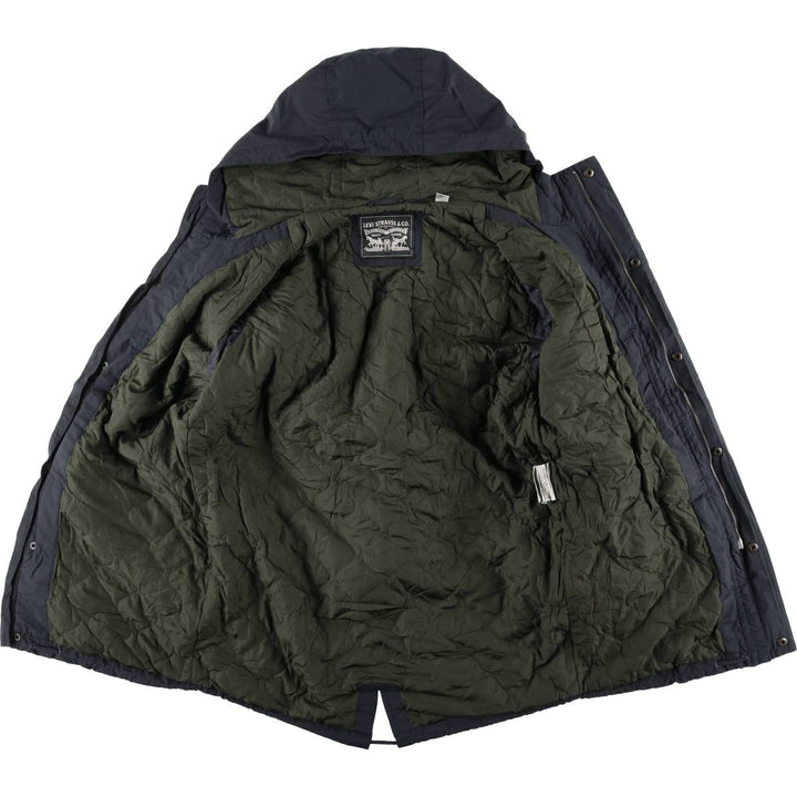 Levi's padded hoodie/puffer jacket, size M cotton navy blue type Vintage Second Hand