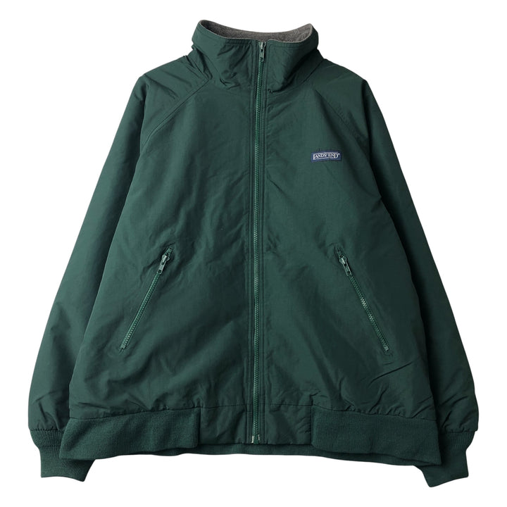 2000'S Lands' End padded puffer jacket, men's size L Nylon dark green Vintage Second Hand