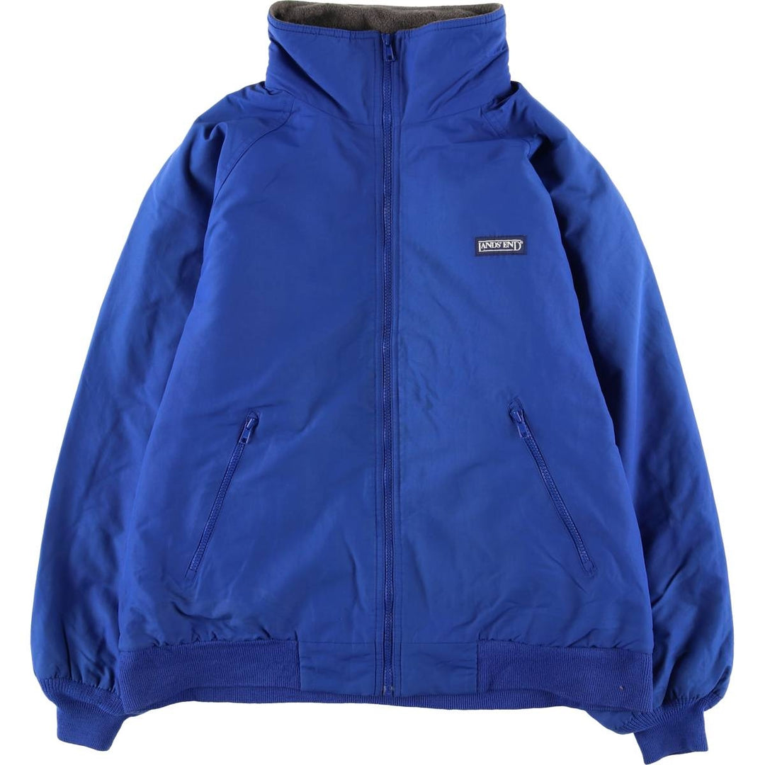Vintage 80s-90'S Lands' End padded puffer jacket, men's size M Nylon blue type Vintage Second Hand