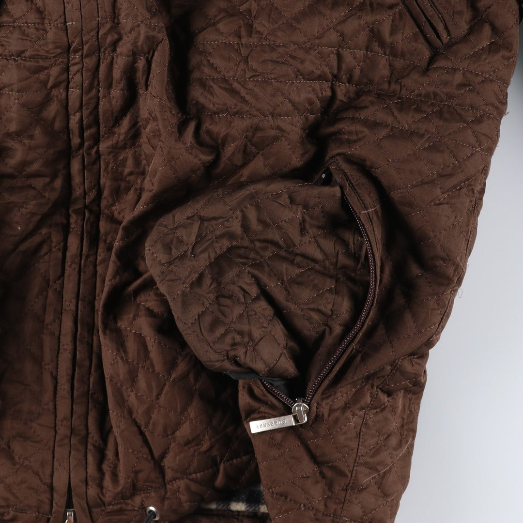 Burberry London padded hooded quilted puffer jacket, made in the USA, size M. polyester brown type Vintage Second Hand