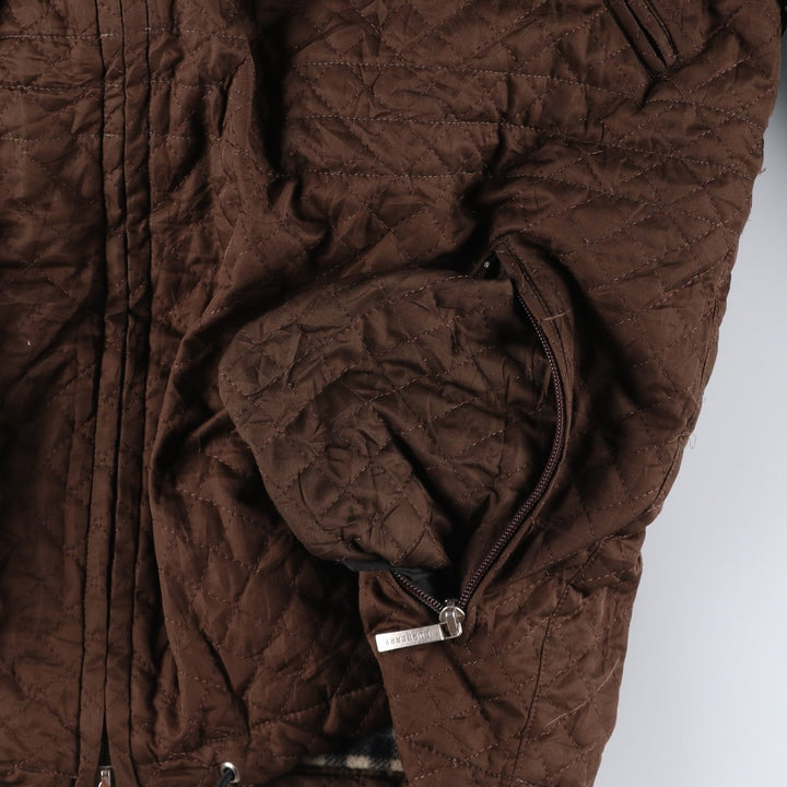 Burberry London padded hooded quilted puffer jacket, made in the USA, size M. polyester brown type Vintage Second Hand