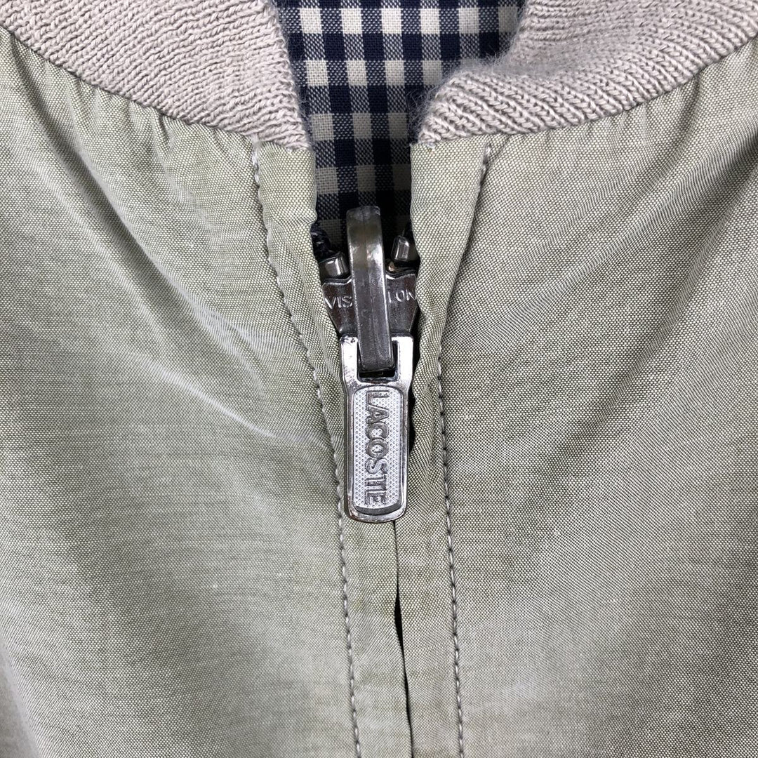 Lacoste Check Pattern Gingham Check Reversible Cotton Jacket, Men's Size XL cotton Khaki type beige Vintage Second Hand