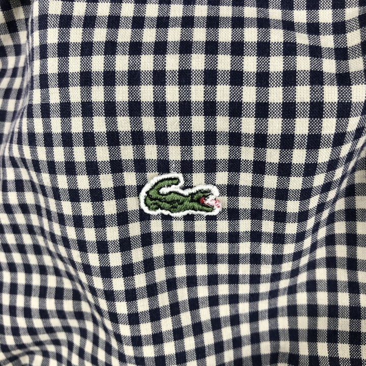 Lacoste Check Pattern Gingham Check Reversible Cotton Jacket, Men's Size XL cotton Khaki type beige Vintage Second Hand