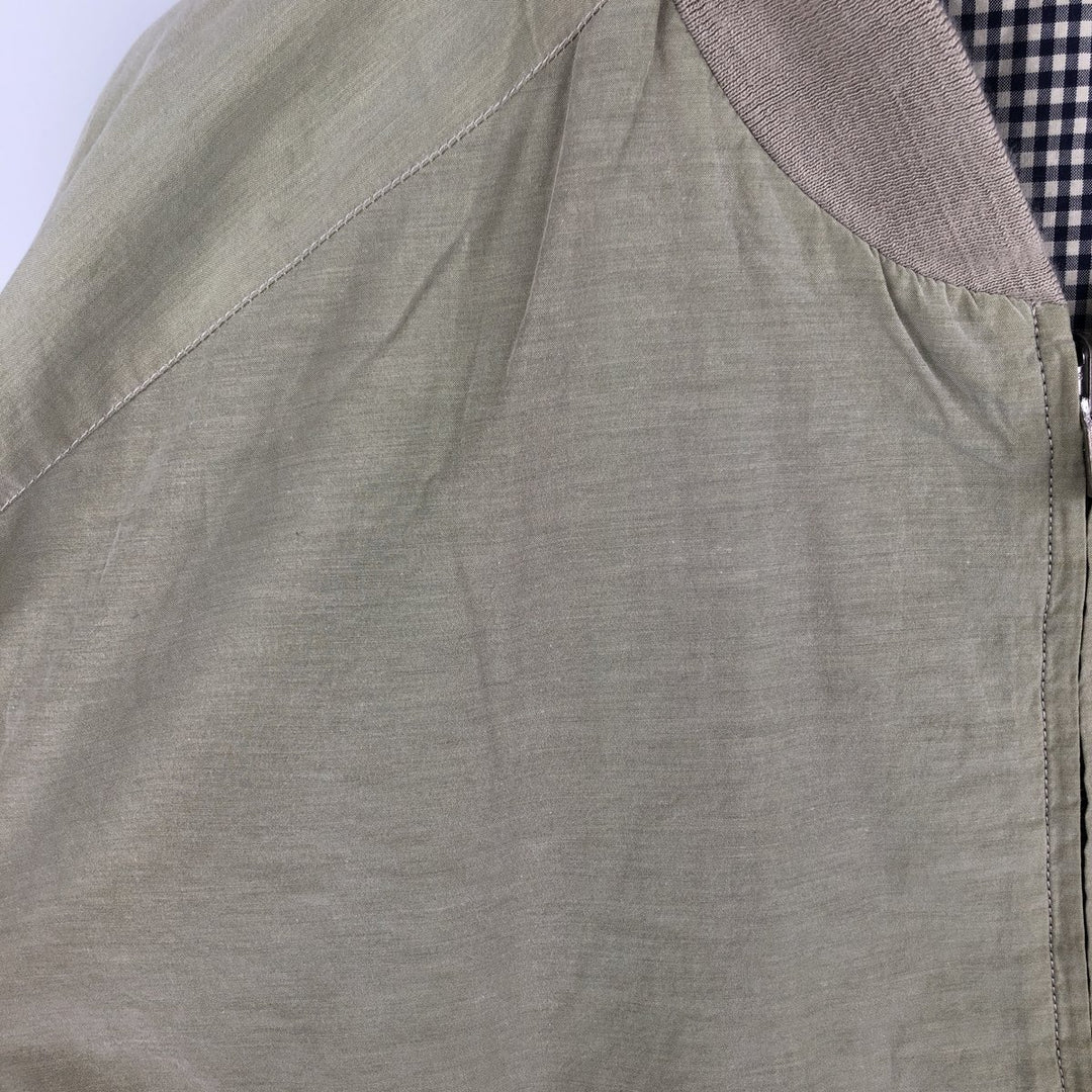 Lacoste Check Pattern Gingham Check Reversible Cotton Jacket, Men's Size XL cotton Khaki type beige Vintage Second Hand