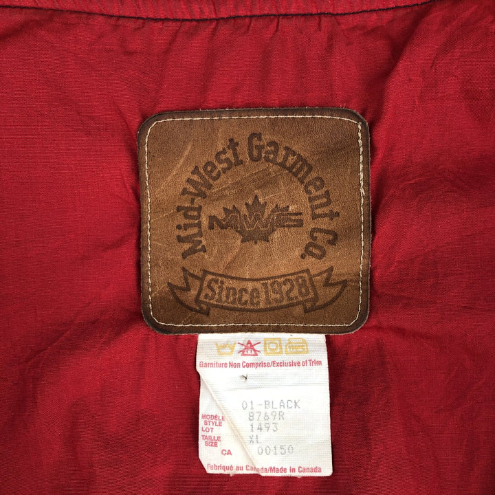 Mid-West Garment Co. Vintage Varsity Jacket, Made in Canada, Men's XL polyester black type Vintage Second Hand