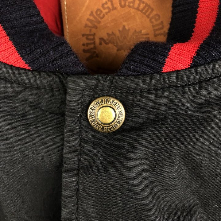 Mid-West Garment Co. Vintage Varsity Jacket, Made in Canada, Men's XL polyester black type Vintage Second Hand