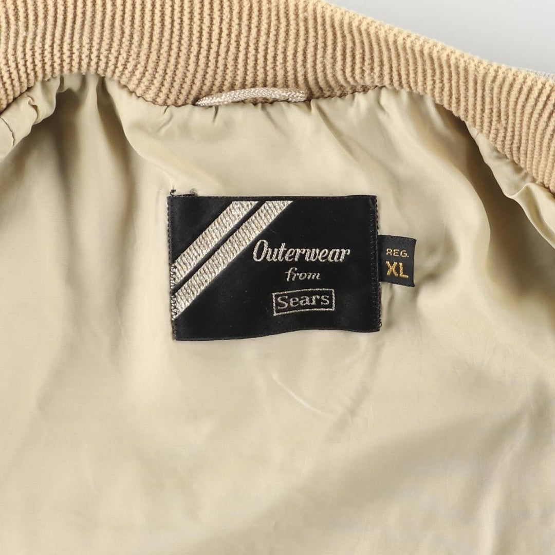 Vintage 1980'S Sears Corduroy Derby Jacket with Cup Shoulder Strap, Men's Size XL unclear Beige type Vintage Second Hand