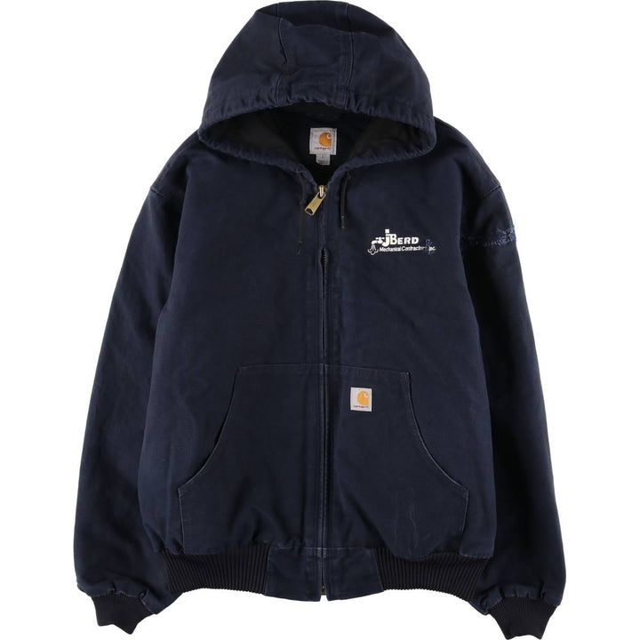 Carhartt Padded Active Jacket, Duck Full Zip Hoodie, Men's Size L cotton navy blue type Vintage Second Hand