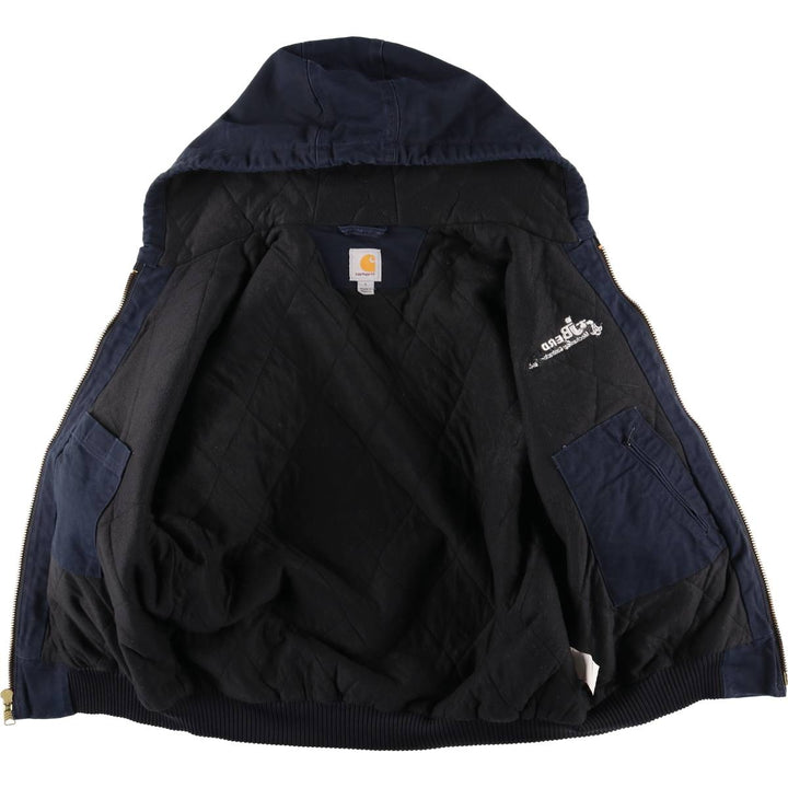 Carhartt Padded Active Jacket, Duck Full Zip Hoodie, Men's Size L cotton navy blue type Vintage Second Hand