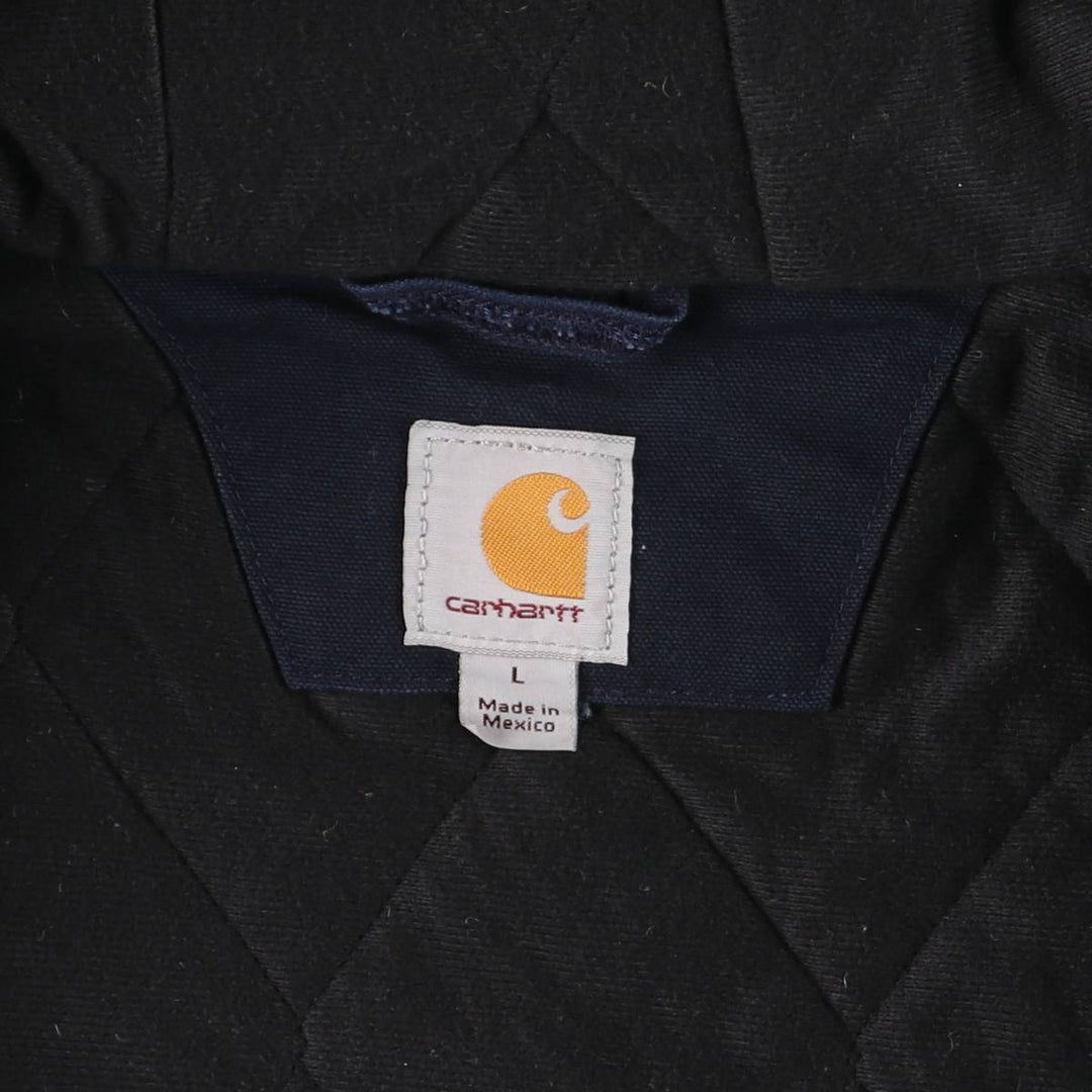 Carhartt Padded Active Jacket, Duck Full Zip Hoodie, Men's Size L cotton navy blue type Vintage Second Hand