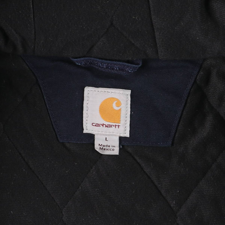 Carhartt Padded Active Jacket, Duck Full Zip Hoodie, Men's Size L cotton navy blue type Vintage Second Hand