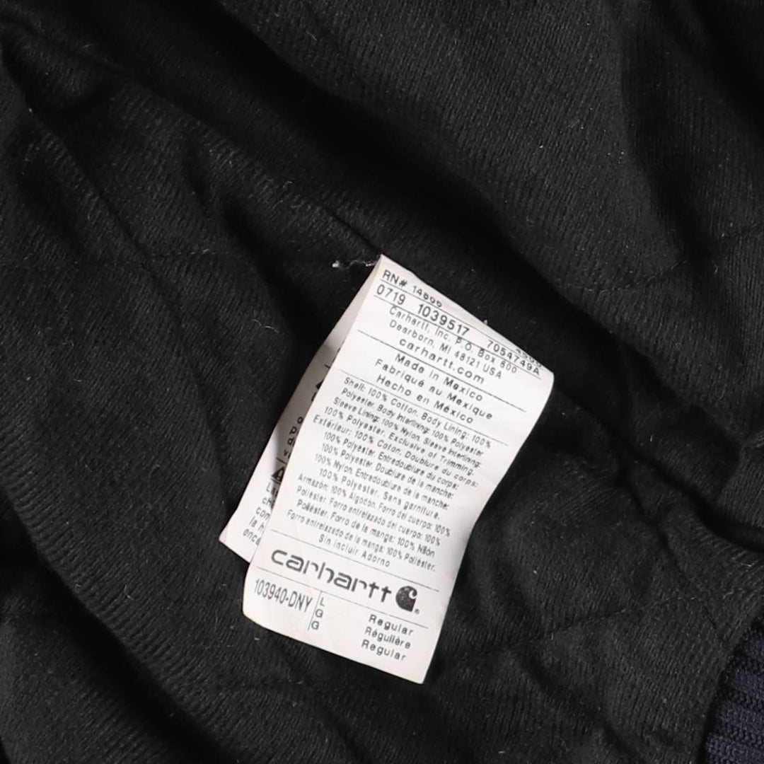 Carhartt Padded Active Jacket, Duck Full Zip Hoodie, Men's Size L cotton navy blue type Vintage Second Hand
