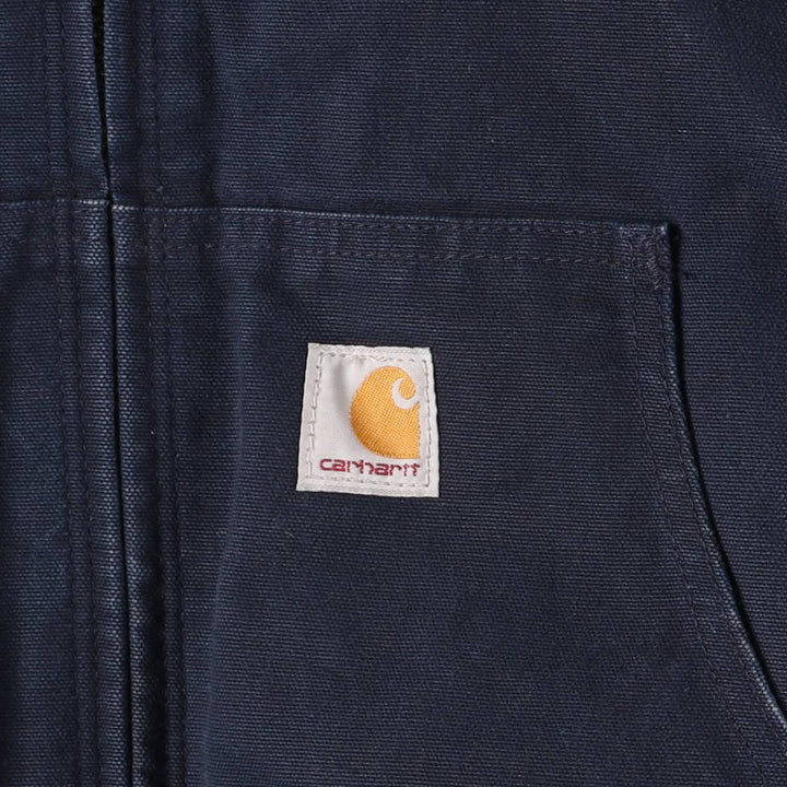Carhartt Padded Active Jacket, Duck Full Zip Hoodie, Men's Size L cotton navy blue type Vintage Second Hand