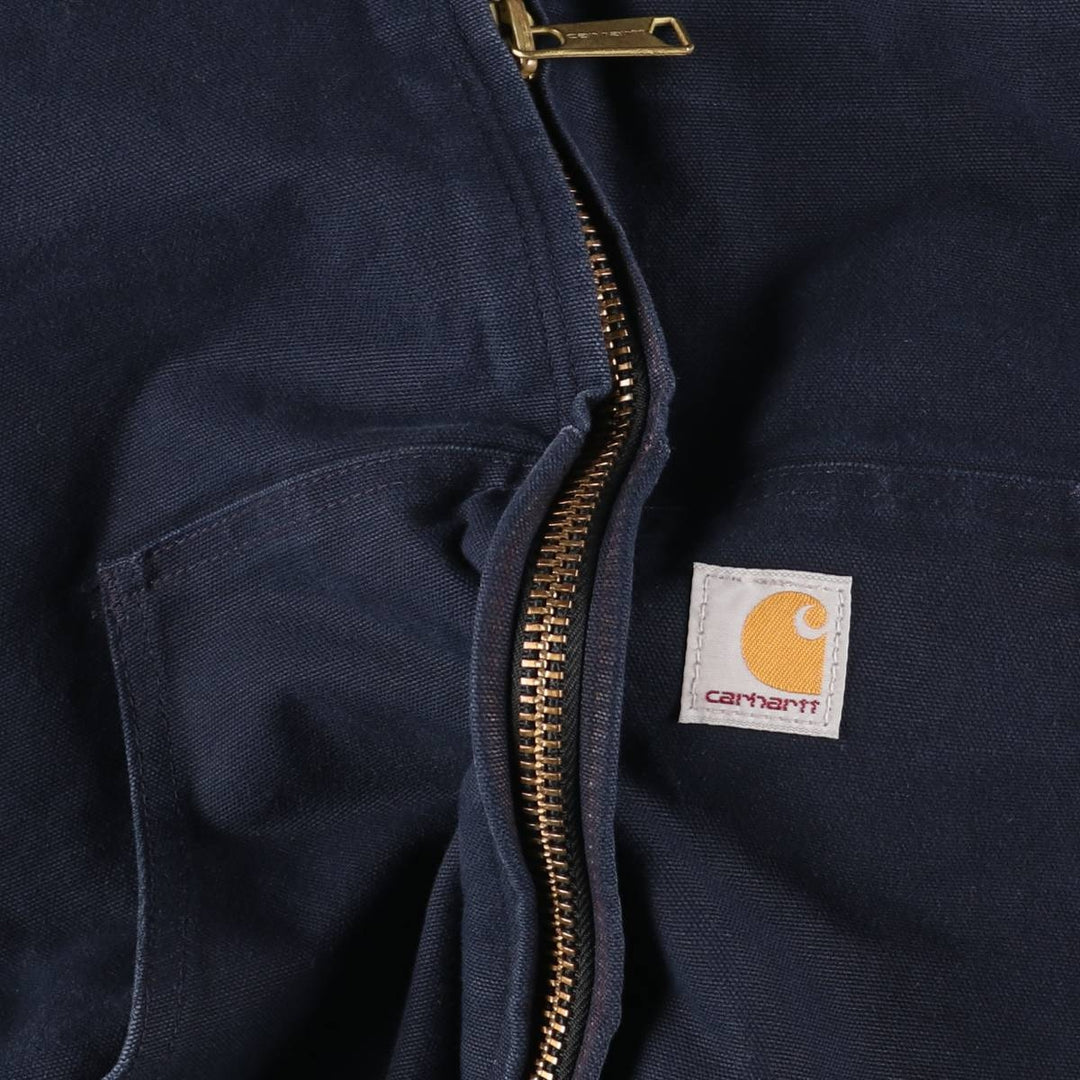 Carhartt Padded Active Jacket, Duck Full Zip Hoodie, Men's Size L cotton navy blue type Vintage Second Hand