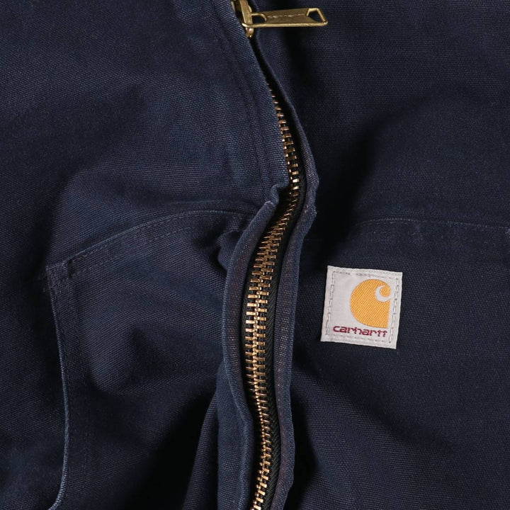 Carhartt Padded Active Jacket, Duck Full Zip Hoodie, Men's Size L cotton navy blue type Vintage Second Hand