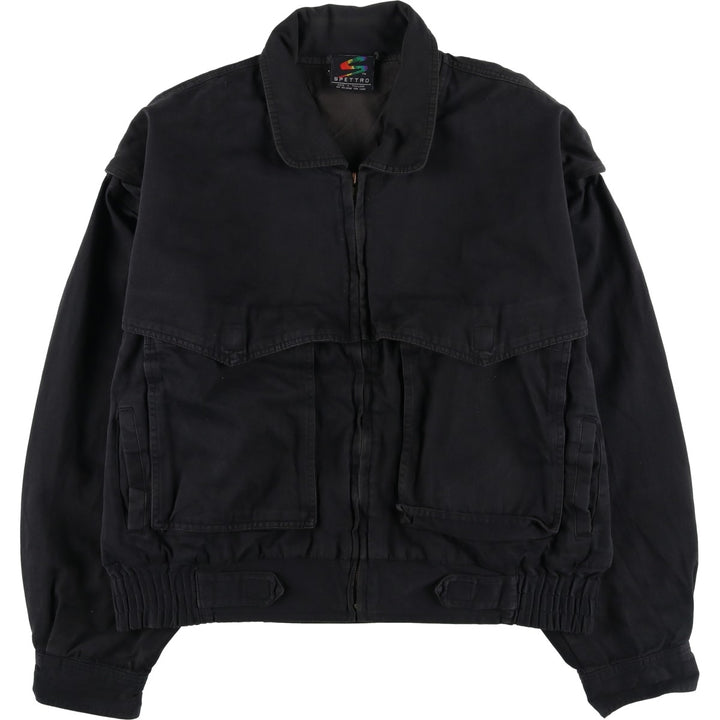 SPETTRO Collared Cotton Blouson, Men's Size L cotton black type Vintage Second Hand