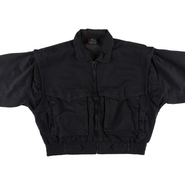 SPETTRO Collared Cotton Blouson, Men's Size L cotton black type Vintage Second Hand