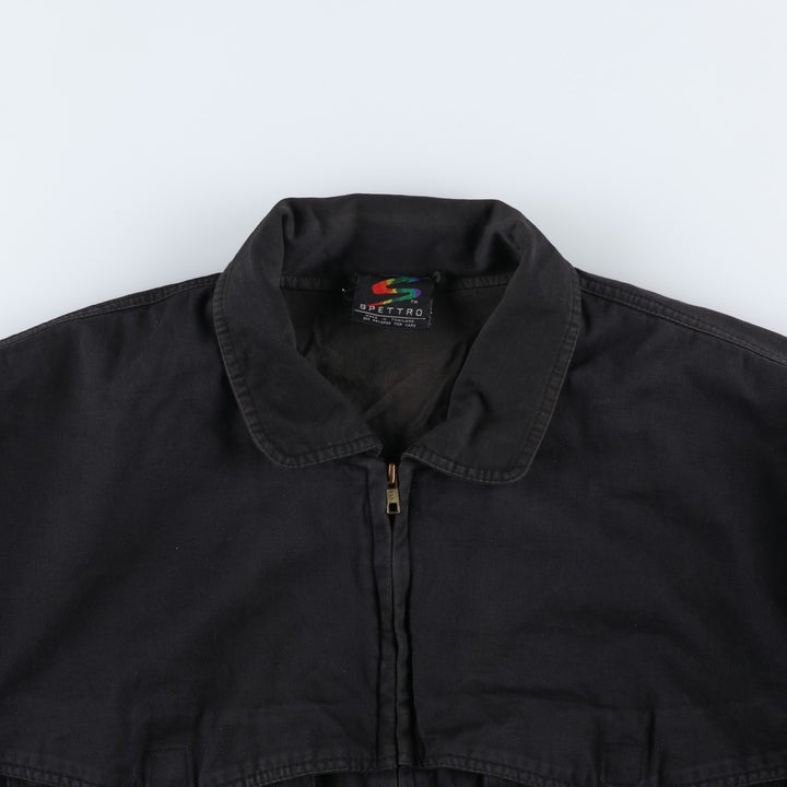 SPETTRO Collared Cotton Blouson, Men's Size L cotton black type Vintage Second Hand
