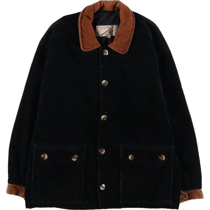 Vintage padded corduroy jacket, men's size S unclear black type Vintage Second Hand