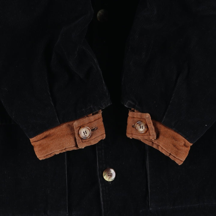 Vintage padded corduroy jacket, men's size S unclear black type Vintage Second Hand