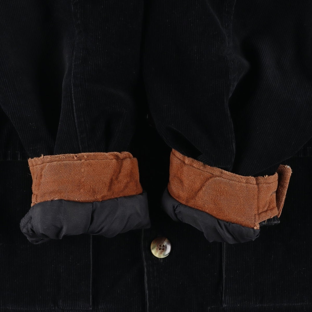Vintage padded corduroy jacket, men's size S unclear black type Vintage Second Hand